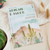 Boho Desert Cactus Arizona Bestemming Bruiloft Kaart