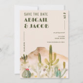 Boho Desert Cactus Arizona Bestemming bruiloft Save The Date (Voorkant)