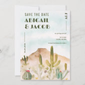Boho Desert Cactus Arizona Bestemming bruiloft Save The Date (Voorkant)