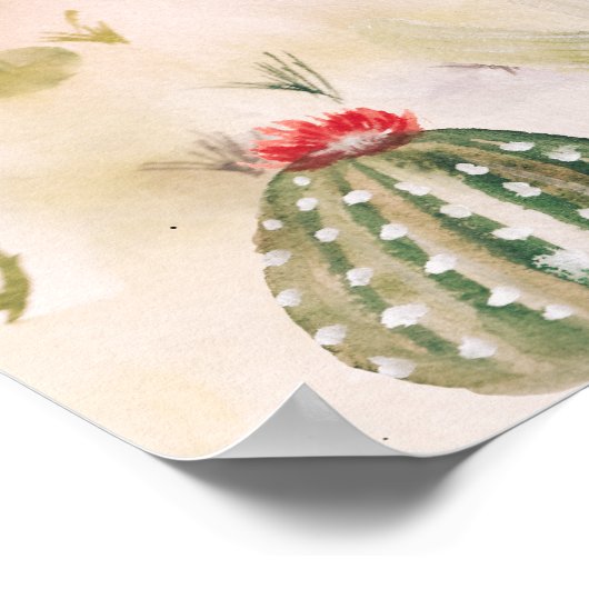 Boho Desert Cactus Arizona bruiloft welkom Poster (Hoek)