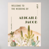 Boho Desert Cactus Arizona bruiloft welkom Poster (Voorkant)