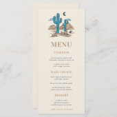 Boho Desert Cactus Arizona Phoenix Wedding Menu (Voorkant / Achterkant)