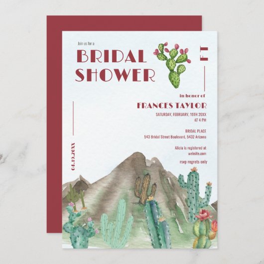 Boho Desert Cactus Arizona vrijgezellenfeest Kaart (Voorkant / Achterkant)