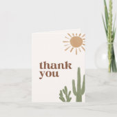 Boho Desert Cactus-Baby shower Bedankkaart (Voorkant)