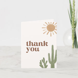 Boho Desert Cactus-Baby shower Bedankkaart