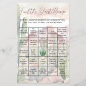 Boho Desert Cactus Baby shower Gast Bingo Spel Flyer (Voorkant)