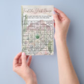 Boho Desert Cactus Baby shower Gast Bingo Spel Flyer (Hand)