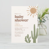 Boho Desert Cactus-Baby shower Kaart (Staand voorkant)