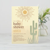 Boho Desert Cactus-Baby shower Kaart (Staand voorkant)