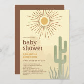 Boho Desert Cactus-Baby shower Kaart (Voorkant / Achterkant)