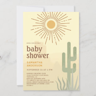 Boho Desert Cactus-Baby shower Kaart