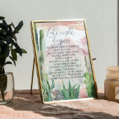 Boho Desert Cactus Baby Shower Luierspel Bord Poster