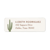 Boho Desert Cactus Baby shower retouradres Etiket (Voorkant)