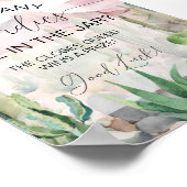 Boho Desert Cactus Baby shower Snoep Guess spel Poster (Hoek)