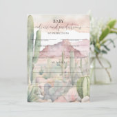 Boho Desert Cactus Baby Voorspellingen Advies Kaar Kaart (Staand voorkant)