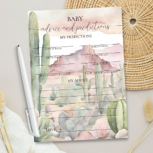 Boho Desert Cactus Baby Voorspellingen Advies Kaar Kaart