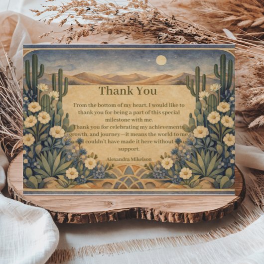 Boho Desert Cactus Birthday Bedankkaart