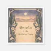 Boho Desert Cactus Birthday Servet (Voorkant)