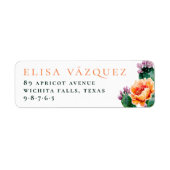 Boho Desert Cactus & Bloemen Retouradres Etiket (Voorkant)