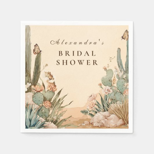 Boho Desert Cactus Bridal Shower Servet (Voorkant)