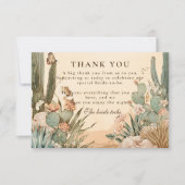 Boho Desert Cactus Bruiloftsfeest Bedankkaart (Voorkant)