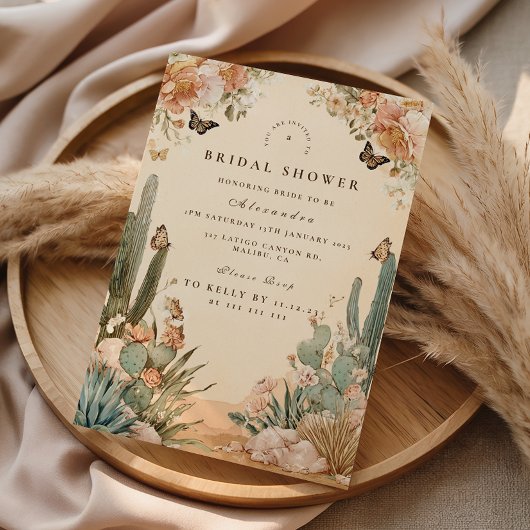 Boho Desert Cactus Bruiloftsfeest Kaart