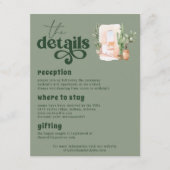 Boho Desert | Cactus Green Wedding Guest Details Informatiekaartje (Voorkant)