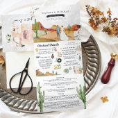 Boho Desert Cactus | Illustratief huwelijk Drieluik Uitnodiging