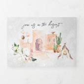 Boho Desert Cactus | Illustratief huwelijk Drieluik Uitnodiging (Cover)