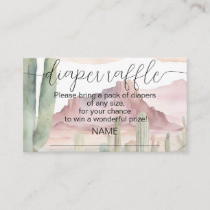 Boho Desert Cactus Luier Raffle Baby shower Informatiekaartje