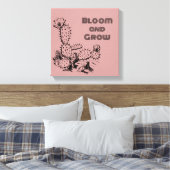 Boho Desert Cactus Muurkunst Roze Canvas Afdruk (Insitu (Slaapkamer))