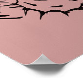 Boho Desert Cactus Muurkunst Roze Poster (Hoek)