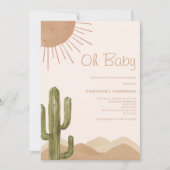 Boho Desert Cactus Oh Baby shower Kaart (Voorkant)