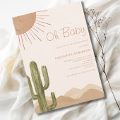Boho Desert Cactus Oh Baby shower Kaart