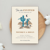 Boho Desert Cactus Retro Arizona Wedding Foto 70's