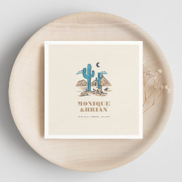 Boho Desert Cactus Retro Phoenix Arizona Bruiloft Servet