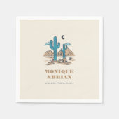 Boho Desert Cactus Retro Phoenix Arizona Bruiloft Servet (Voorkant)