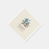 Boho Desert Cactus Retro Phoenix Arizona Bruiloft Servet (Hoek)