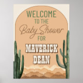 Boho Desert Cactus Southwest Baby shower Welkom Poster (Voorkant)