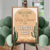 Boho Desert Cactus Southwest Baby shower Welkom Poster