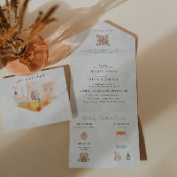 Boho Desert Cactus | Uitnodiging voor één weddensc