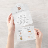 Boho Desert Cactus | Uitnodiging voor één weddensc (Afscheurbaar)