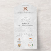 Boho Desert Cactus | Uitnodiging voor één weddensc (Binnen)