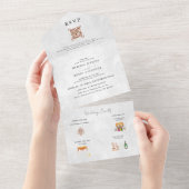 Boho Desert Cactus | Uitnodiging voor één weddensc (Afscheurbaar)