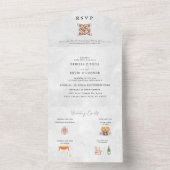 Boho Desert Cactus | Uitnodiging voor één weddensc (Binnen)