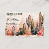 Boho Desert Cactus Watercolor Ontwerp Visitekaartje (Achterkant)