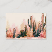 Boho Desert Cactus Watercolor Ontwerp Visitekaartje (Achterkant)
