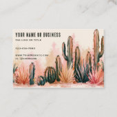Boho Desert Cactus Watercolor Ontwerp Visitekaartje (Voorkant)