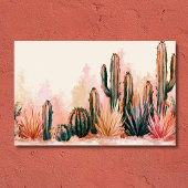 Boho Desert Cactus Watercolor Ontwerp Visitekaartje
