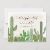 Boho Desert Cactus Waterverf Nieuwe routen verplaa Notitiekaartje (Voorkant)